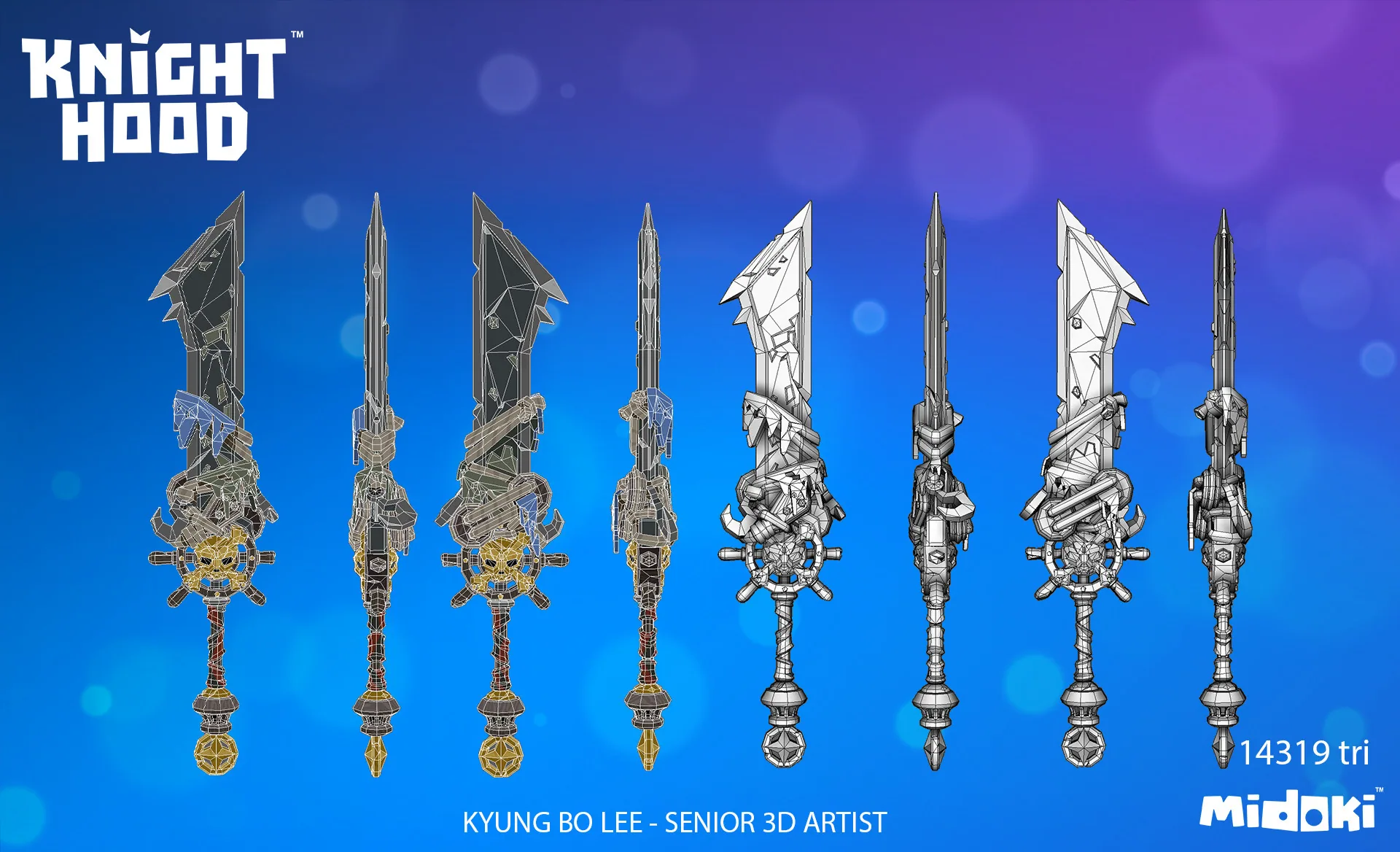 Maya sword Diffuse & wireframe Weapon Screenshot