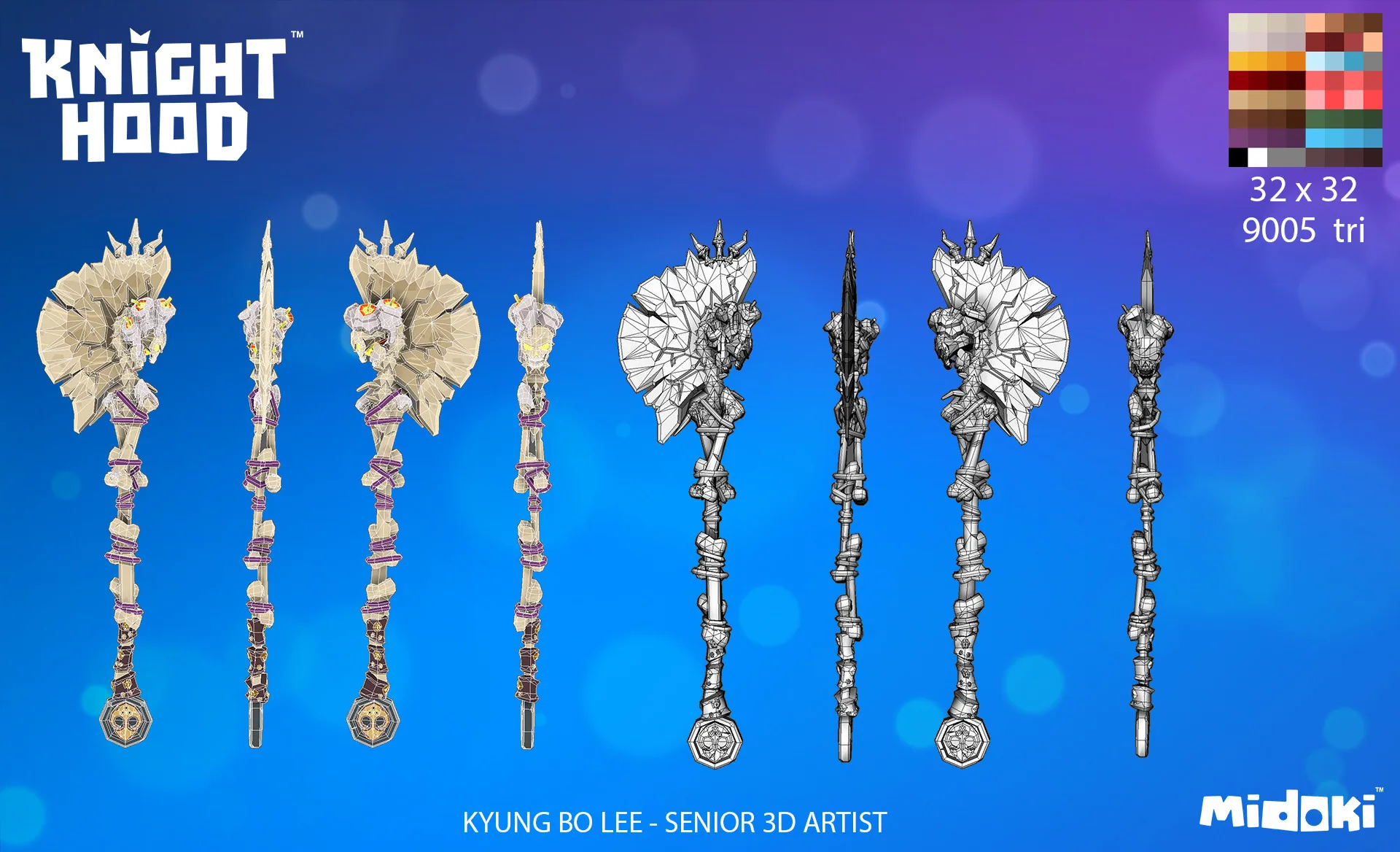 Maya Axe Diffuse & wireframe Weapon Screenshot